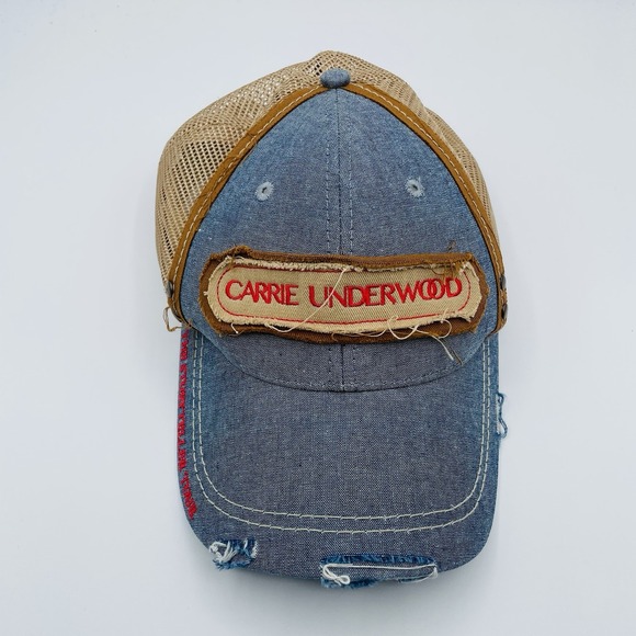 Carrie Underwood Storyteller Ball Cap Tour 2016 Distressed Blue Y2K SnapBack EUC - Picture 1 of 4
